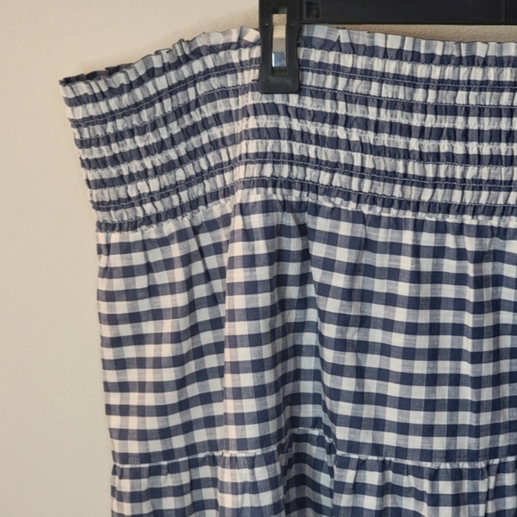 Universal Thread Women Blue and White Gingham Tiered Midi Skirt Plus Size 4X NWT - Picture 9 of 9